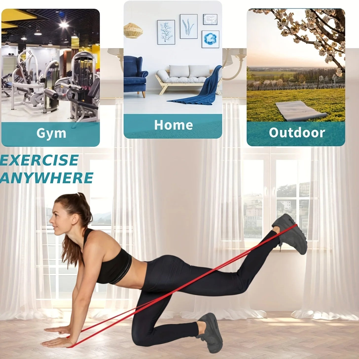 4pc Universal Resistance Band Set, Elastic 